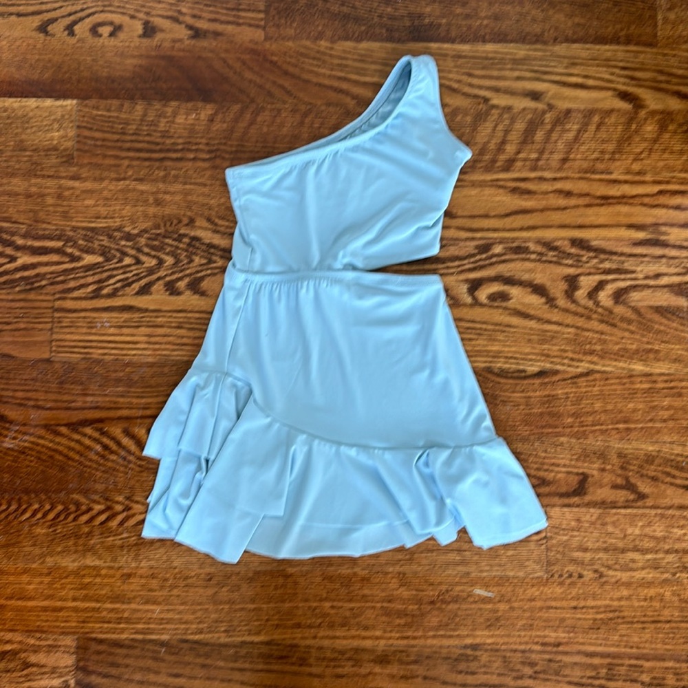 Cheryl kids glowy blue flowy kids dress
